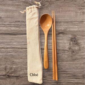 Chloe Chopsticks & Spoon Set in Drawstring Bag